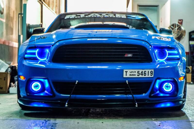 Ford Mustang Headlight Halo Kit - ORACLE Lighting - LED Projector - UV/Purple - `10-`12